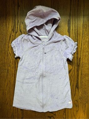 Ruffle Butts Lavender Hooded Zip Swim Coverup